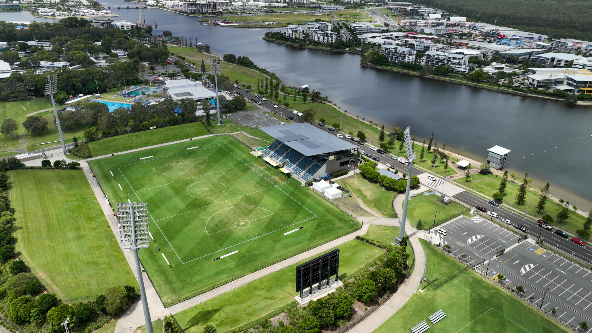Aerial view of Sunshine Coast Stadium at Kawana Sports Precinct